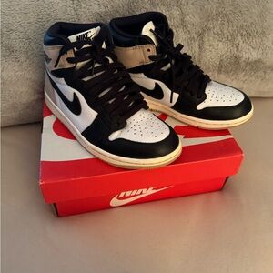Nike Black White and Tan Sneakers Jordan 1
